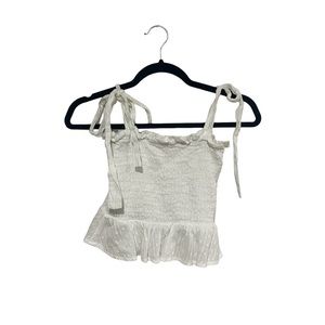 White cropped tie tank